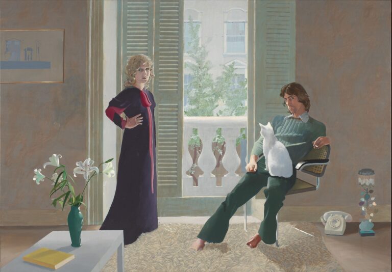 [M. et Mme Clark et Percy], 1970-1971, acrylique sur toile, 213,4 x 304,8 cm, Tate, don des Amis de la Tate Gallery 1971, © David Hockney, Photo : Tate